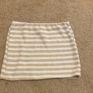 Striped Beige and White Women's Skirt